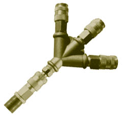 Triple Outlet "Y" Manifold Showing Connections